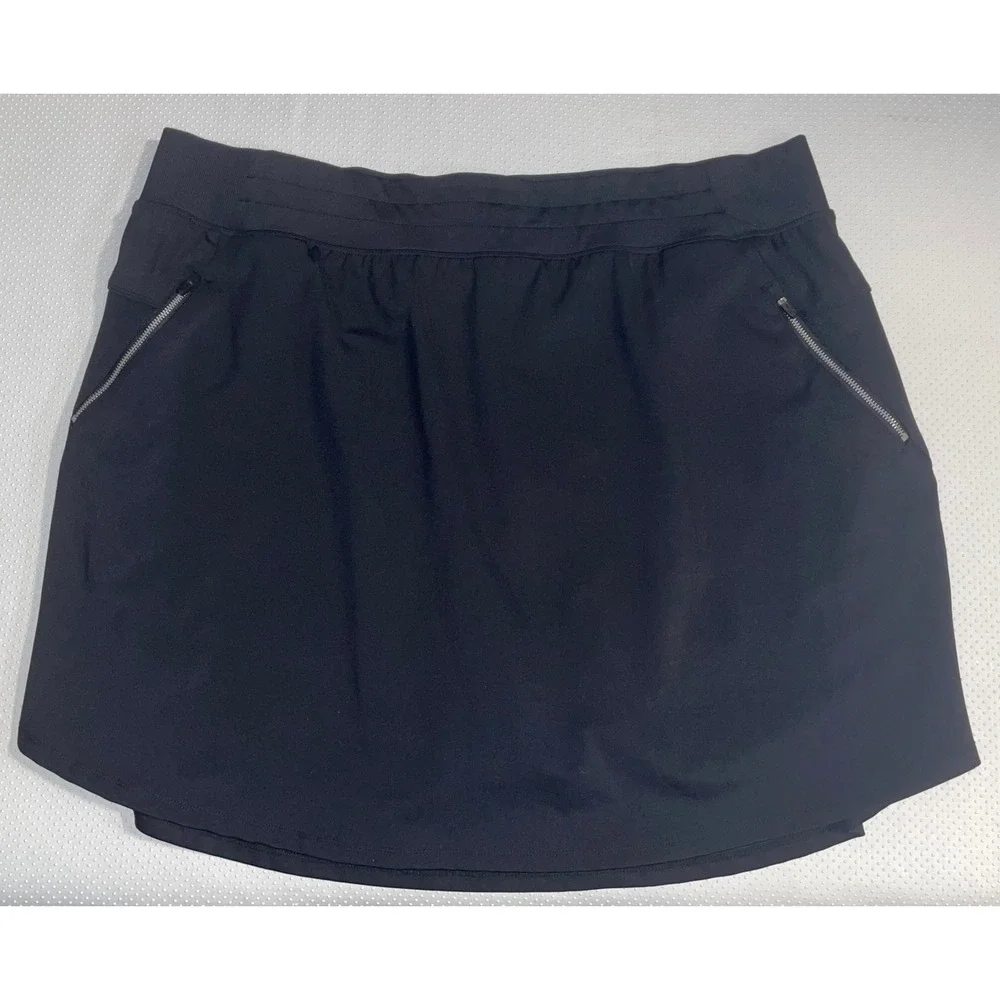 Livi Lane Bryant Skort Plus Size 22/24 Black Athletic Casual‎ Zipper Pockets